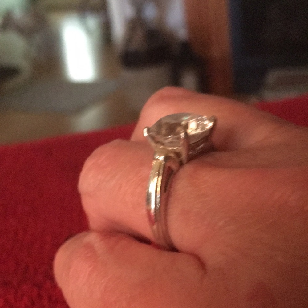 5 carat CZ and sterling ring